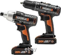 Worx WX902 18V Impact Hammer Drill Cordless Twin Pack with 2 Batteries and