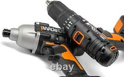 Worx WX902 18V Impact Hammer Drill Cordless Twin Pack with 2 Batteries and