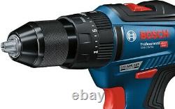 Bosch 18v Brushless Gsb18v55 Combi Hammer Drill + Gdx18v200 Clé Du Conducteur D'impact