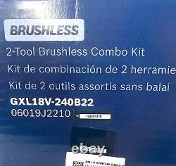 Bosch Gxl18v-225b24 Kit Combo Pour Perceuse Et Perceuse De Marteau De 18 Volts Nouveau
