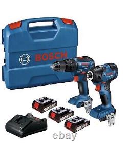 Bosch Professional Gsb18v-55 + Gdr18v-200 + 3x 2.0ah Batt + Chargeur + L-case Nouveau