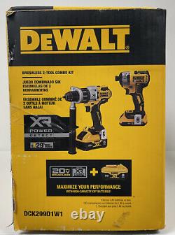 Dewalt 20v Max Xr Outil De Puissance Sans Brosse Combo Kit Dck299d1w1 Hammer Drill Impact
