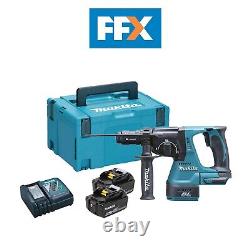 Makita Dhr243rtj Lxt Brushless Rotary Hammer Kit Sds Plus 2x5ah Chargeur Batterie