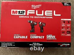 Milwaukee 2598-22 M12 Fuel 12v 2-outil Hammer Perceuse Et Conducteur D'impact Combo Nouveau
