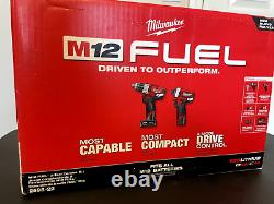 Milwaukee 2598-22 M12 Fuel 12v 2-outil Hammer Perceuse Et Conducteur D'impact Combo Nouveau