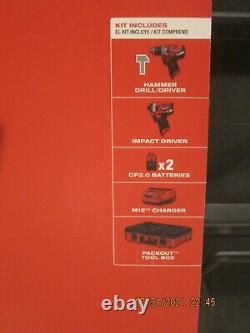 Milwaukee 2598-22po, Packout M12 Fuel 2 Outils Hammer Drill Impact Driver Kit Nsb