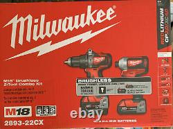 Milwaukee 2893-22 CX M18 1/2 Po. Hammer Drill Et 1/4 Po. Kit De Pilote D'impact Hex