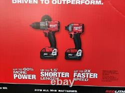 Milwaukee 2997-22 M18 Hammer Drill & Impact Driver Combo Kit With(2) 5ah Packs