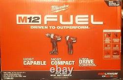 Milwaukee M12 Fuel 12v 1/2 Sans Fil Hammer Combo Kit Avec 1/4 Hex Impact