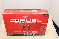 Nouveau Milwaukee 2598-22 M12 Fuel 1/2 Marteau De Forage Et 1/4 Hex Impact Driver Kit