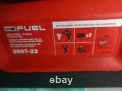 Nouveau Milwaukee 3697-22 M18 Fuel 18v 5ah Hammer Dril/impact Driver 2pc Combo Kit