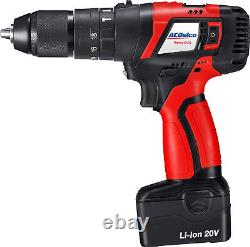 Outil Compact Acdelco 1/2'' Hammer Drill 2-speed 20v Avec 2 Batteries Ark20129