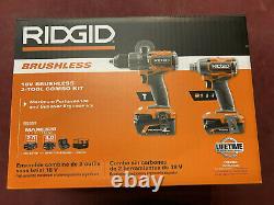 Rigid Brushless R9208 2 Outil Hammer Drill Driver 3 Speed Impact Driver