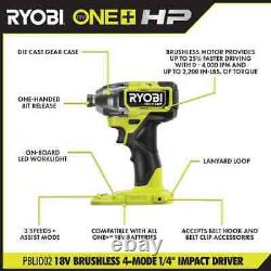 Ryobi 3-outil Combo Kit Hammer Perceuse D'impact Conducteur Grinder D'angle Chargeur De Batterie