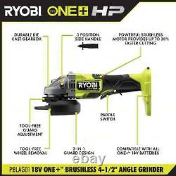 Ryobi 3-outil Combo Kit Hammer Perceuse D'impact Conducteur Grinder D'angle Chargeur De Batterie