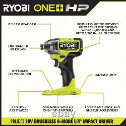 Ryobi Combo Sans Fil Kit 3-outil 18 Volts Hammer Perceuse Récipient De La Scie De Conducteur D'impact